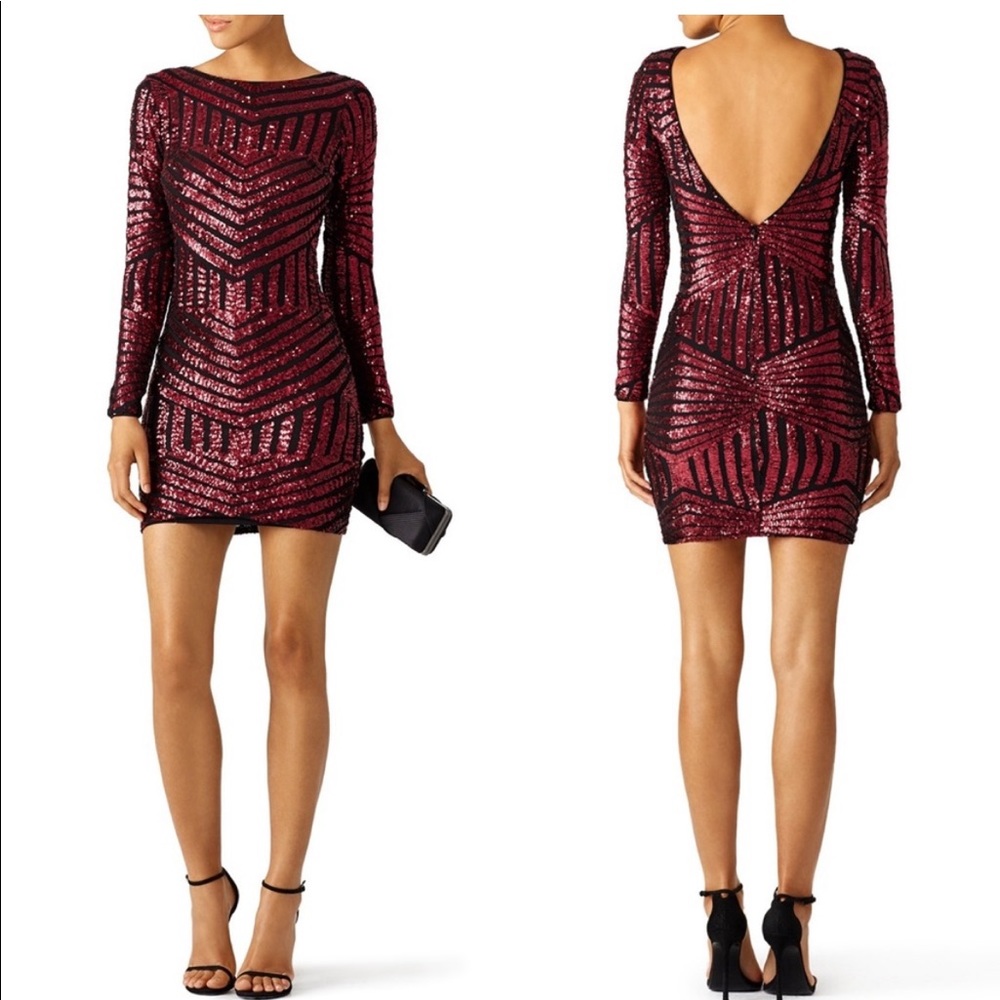 Dress the Population Berry Lola Sequin Dress